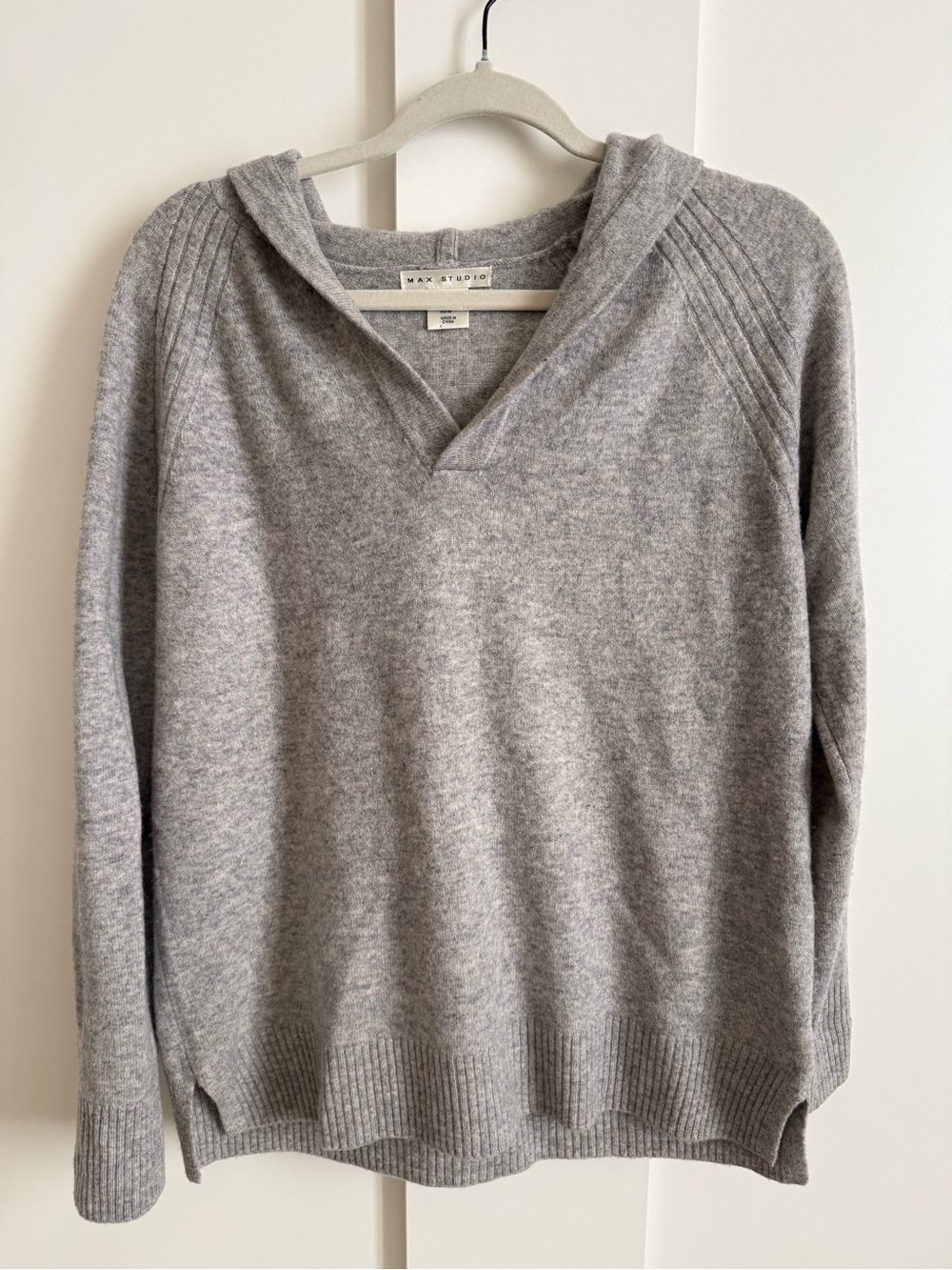 Max Studio Cashmere Hoodie Sweater Gray M - Picture 2 of 7